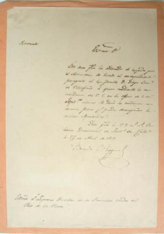 Primera imagen del registro Carta de Bernardo O´Higgins