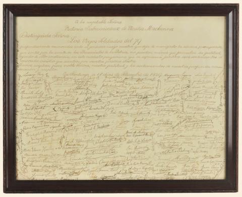 Primera imagen del registro Pergamino autografiado por los veteranos del 79'