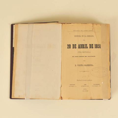 Primera imagen del registro Historia de la jornada del 20 de abril de 1851. Una batalla en las calles de Santiago