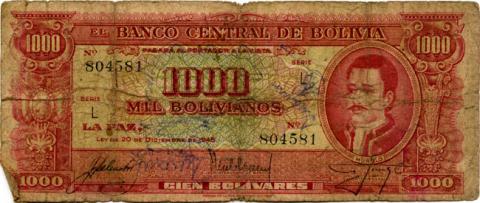 Primera imagen del registro Mil Bolivianos
