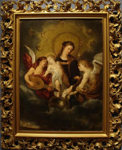 Primera imagen del registro La Virgen con el niño y dos ángeles musicales