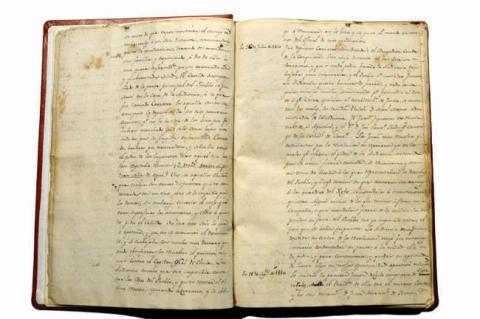 Primera imagen del registro Diario del Brigadier General José Miguel Carrera