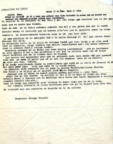 Primera imagen del registro Carta de Francisco Orrego Vicuña a su tío Eugenio Orrego Vicuña