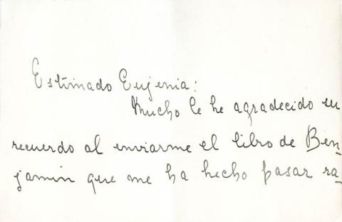 Primera imagen del registro Nota de la señora Emiliana C. de Zorrilla a don Eugenio Orrego Vicuña