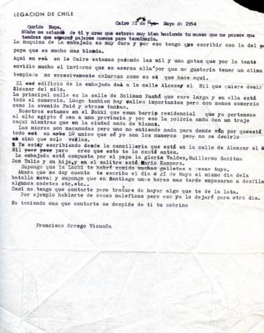 Primera imagen del registro Carta de Francisco orrego Vicuña a su tío Eugenio Orrego Vicuña
