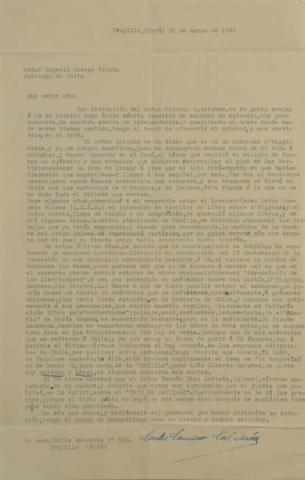 Primera imagen del registro Carta de don Carlos Camino Calderón