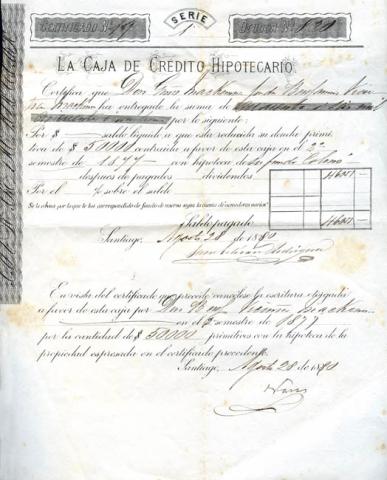 Primera imagen del registro Certificado de saldo del la Caja de Crédito Hipotecario