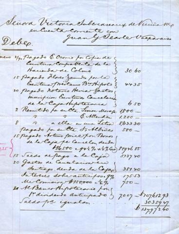 Primera imagen del registro Estado de cuenta corriente de Victoria Subercaseaux
