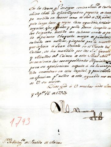 Primera imagen del registro Causa judicial contra Francisco de Costa