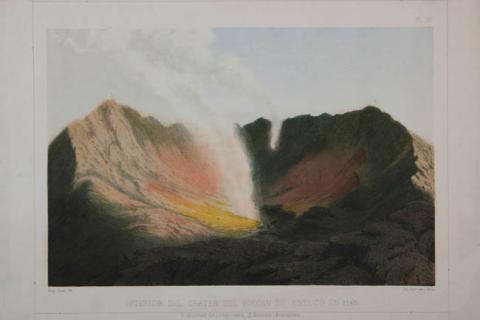Primera imagen del registro Interior del cráter del volcán de Antuco