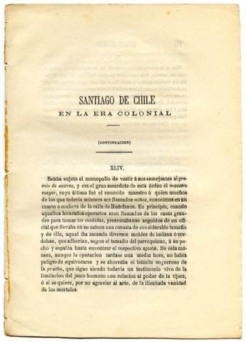Primera imagen del registro Santiago de Chile en la era colonial