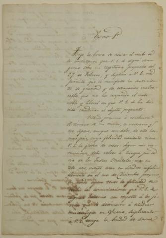 Primera imagen del registro Carta del Mayor del Estado Mayor General de S.M. el rey de Suecia y Noruega al Excmo Señor Supremo Director del Estado de Chile