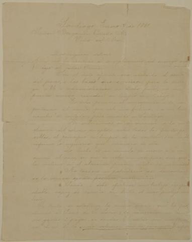 Primera imagen del registro Carta de don Daniel Palacios al señor Benjamín Vicuña Mackenna