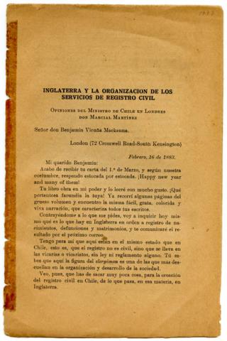 Primera imagen del registro Inglaterra y la organización de los servicios de Registro Civil