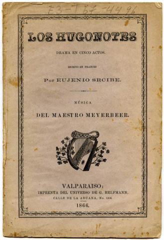 Primera imagen del registro Los Hugonotes, drama en cinco actos