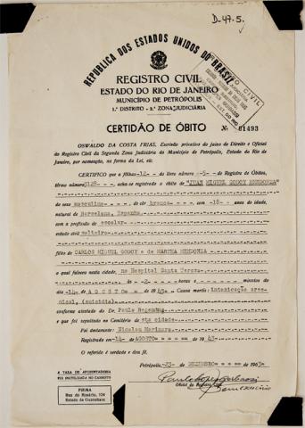 Primera imagen del registro Certificado defuncion