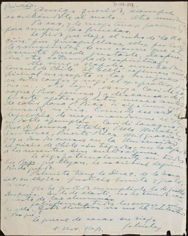 Primera imagen del registro Carta de Gabriela Mistral