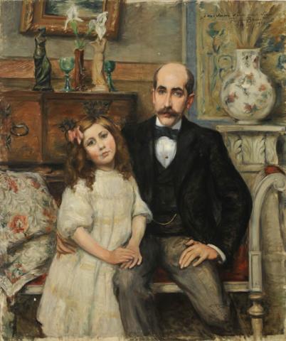 Primera imagen del registro Retrato de Enrique Lynch y su hija