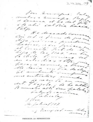 Primera imagen del registro Carta de Gabriela Mistral