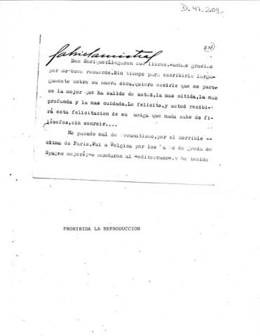 Primera imagen del registro Nota de Gabriela Mistral