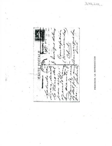 Primera imagen del registro Postal enviada por Gabriela Mistral