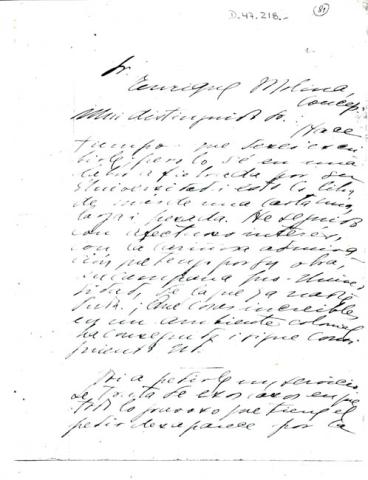 Primera imagen del registro carta de Gabriela Mistral a Enrique Molina