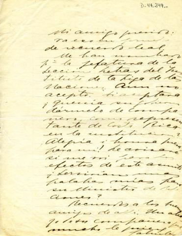 Primera imagen del registro Carta de Gabriela Mistral