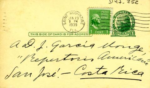 Primera imagen del registro Carta de Gabriela Mistral a J. García Manque