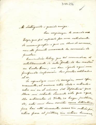 Primera imagen del registro Carta de Gabriela Mistral