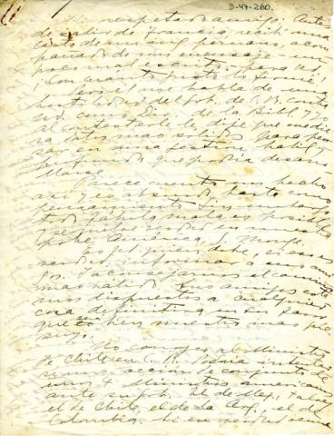 Primera imagen del registro Carta de Gabriela Mistral