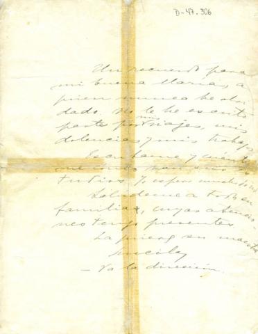 Primera imagen del registro Nota de Gabriela Mistral