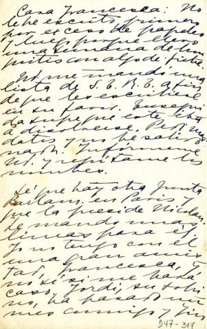 Primera imagen del registro Carta de Gabriela Mistral