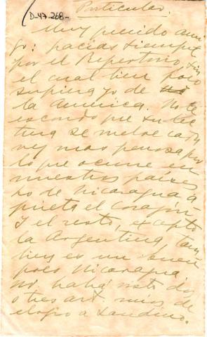Primera imagen del registro Carta de Gabriela Mistral