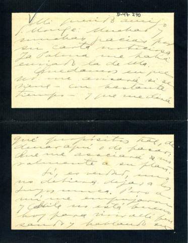 Primera imagen del registro Carta de Gabriela Mistral a J. García Monje