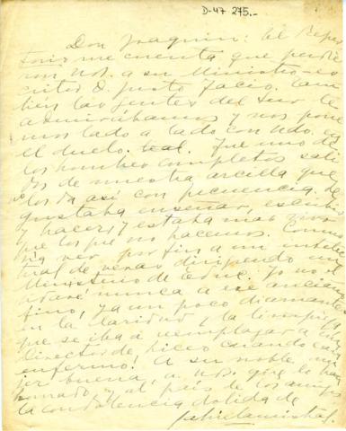 Primera imagen del registro Carta de Gabriela Mistral a J. García Monje