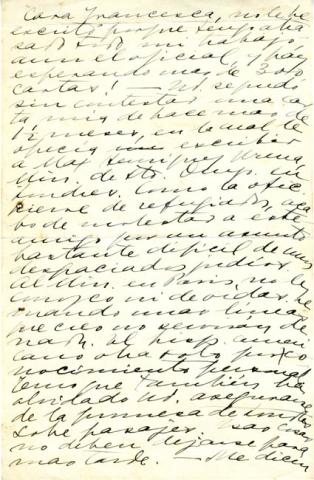 Primera imagen del registro Carta de Gabriela Mistral a Francesca