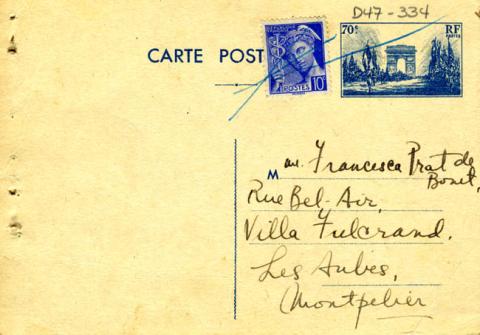 Primera imagen del registro Postal de Gabriela Mistral a Francesca