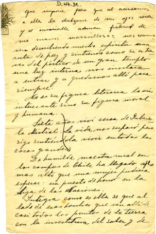 Primera imagen del registro Pasajes de la vida de Gabriela Mistral