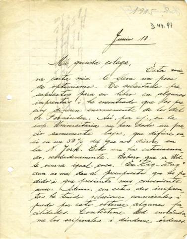 Primera imagen del registro Carta de Julio Munizaga a Gabriela Mistral