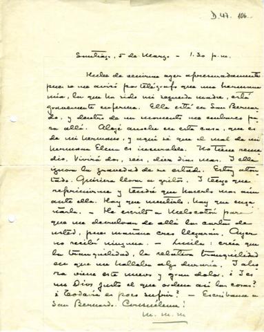 Primera imagen del registro Carta de Manuel Magallanes Moure a Gabriela Mistral