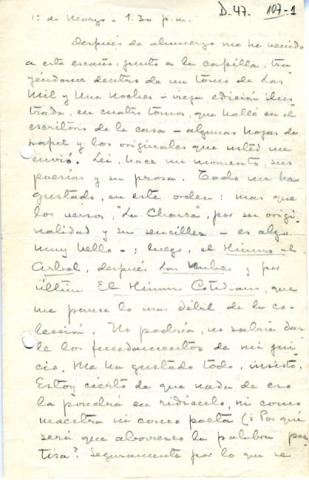 Primera imagen del registro Carta de Manuel Magallanes Moure a Gabriela Mistral