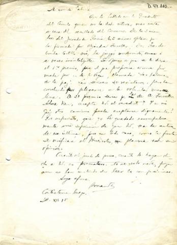 Primera imagen del registro Carta de Amanda Labarca a Gabriela Mistral