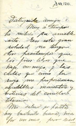 Primera imagen del registro Carta de Jocelyn Robles a Gabriela Mistral