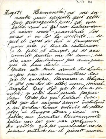 Primera imagen del registro Carta de Ema Claro a Gabriela Mistral