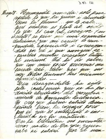Primera imagen del registro Carta de Ema Claro a Gabriela Mistral