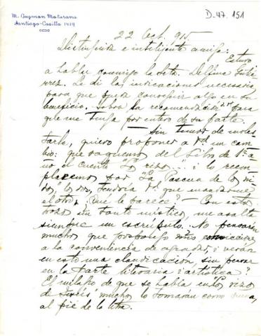 Primera imagen del registro Carta de Manuel Guzmán a Gabriela Mistral