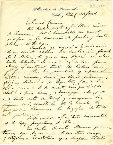 Primera imagen del registro Carta a Gabriela Mistral