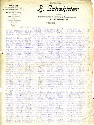 Primera imagen del registro Fotocopia carta dirigida a Gabriela Mistral