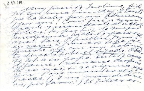 Primera imagen del registro Carta a Isolina