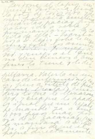 Primera imagen del registro Carta de Gabriela Mistral dirigida a doña Isolina Barraza de Estay